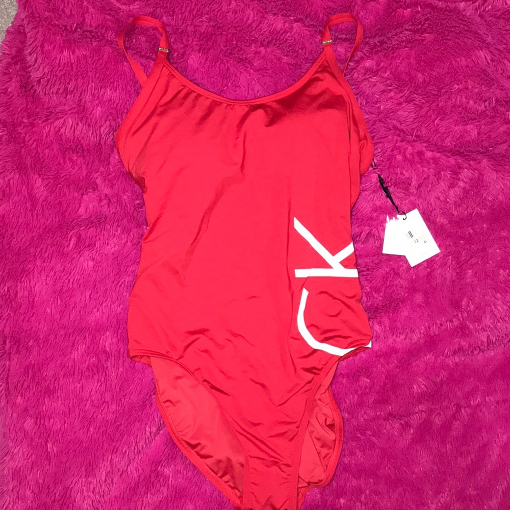 BRAND NEW!! Calvin Klein red bathing suit